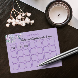 Elegant Hummingbird Daily to Do Tracker Post-it Block