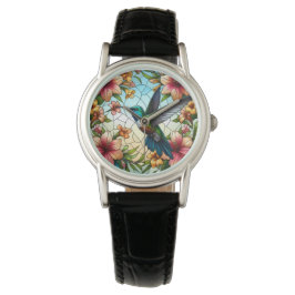 Elegant Hummingbird Glas Effekt Armbandsur