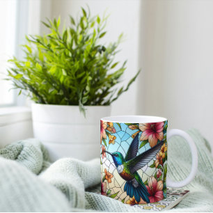 Elegant Hummingbird Glas Effekt Kaffemugg