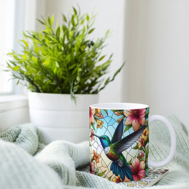 Elegant Hummingbird Glas Effekt Kaffemugg (Skapare uppladdad)