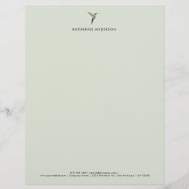 Elegant Hummingbird Letterhead Brevhuvud