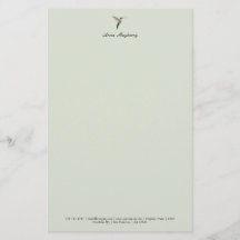 Elegant Hummingbird Letterhead