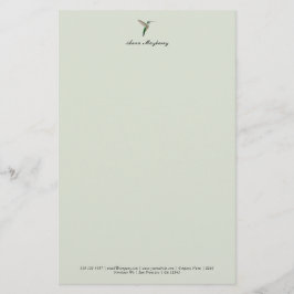 Elegant Hummingbird Letterhead Brevpapper