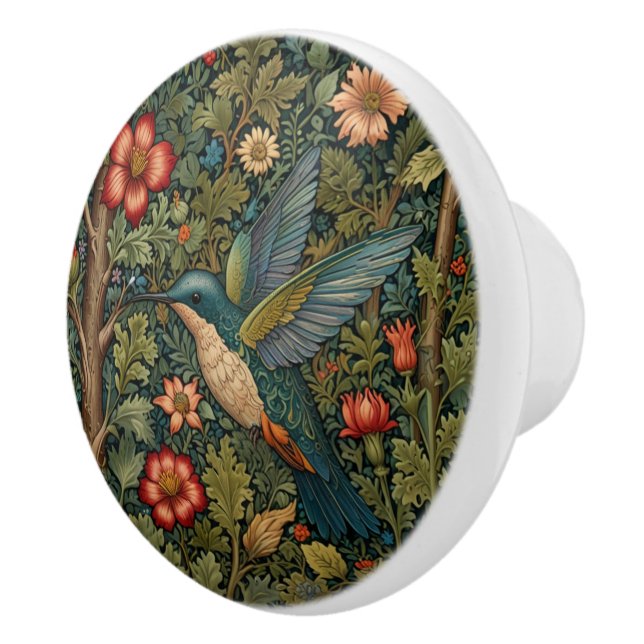 Elegant hummingbird romantic boho chic knopp (Höger)