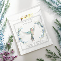 Elegant Hummingbird Seed Packet Funeral Memorial