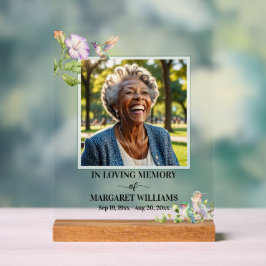 Elegant Hummingbirds Floral Photo Funeral