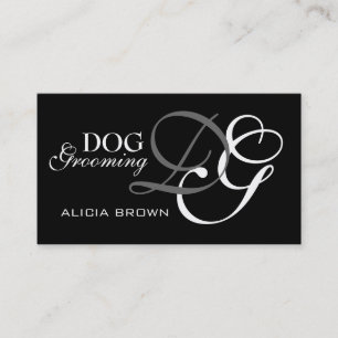 Elegant Hund Grooming Affärskort Monogram Visitkort