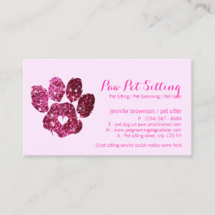 Elegant hund katt grooming glitter husdjur sitter visitkort