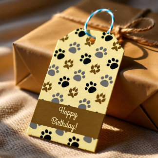 Elegant Hund pet tass skräddarsydd kräm Presentetikett