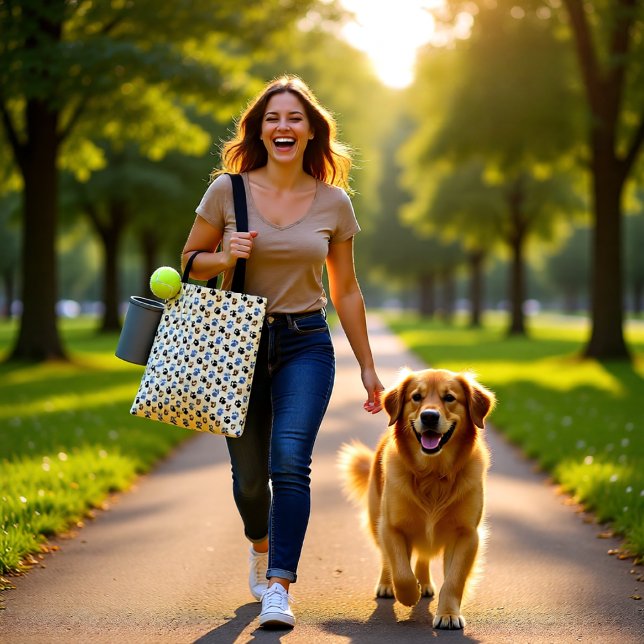 Elegant Hund pet tassar kräm Tygkasse (Skapare uppladdad)