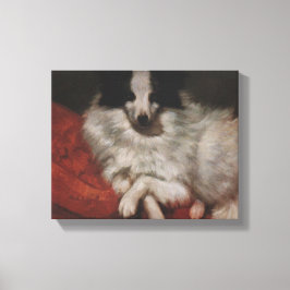Elegant Hund Sitta på en kushion (Gustave Courbet) Canvastryck