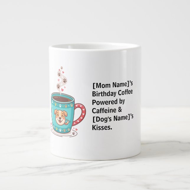 Elegant hundmamma kaffemugg födelsedag minimalist  jumbo mugg (Framsidan)