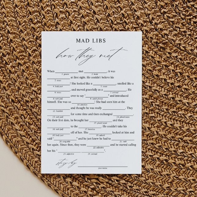 Elegant hur de möter Möhippa Libs spel Inbjudningar (Skapare uppladdad)