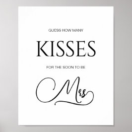 Elegant Hur Många Kyssar Bröllopsfest spel Poster