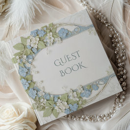 Elegant Hydrangea Art nouveau Bröllop Gästböcker