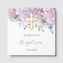 Elegant Hydrangea Baptism Gästböcker