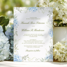 Elegant Hydrangea Blommig Bröllopsinbjudan