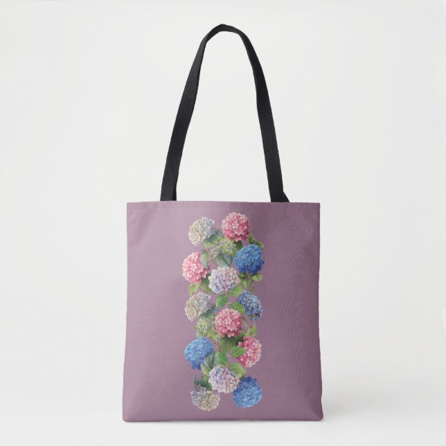 Elegant Hydrangea Blommigt Tote Bag Tygkasse (Framsida)