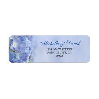 Elegant Hydrangea Blue Blommigts Adressetikett Returadress Etikett
