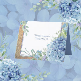Elegant Hydrangea Bröllop Typography-gästkort Tack Kort