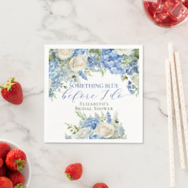 Elegant Hydrangea Bröllopsdusch i något blått Pappersservett