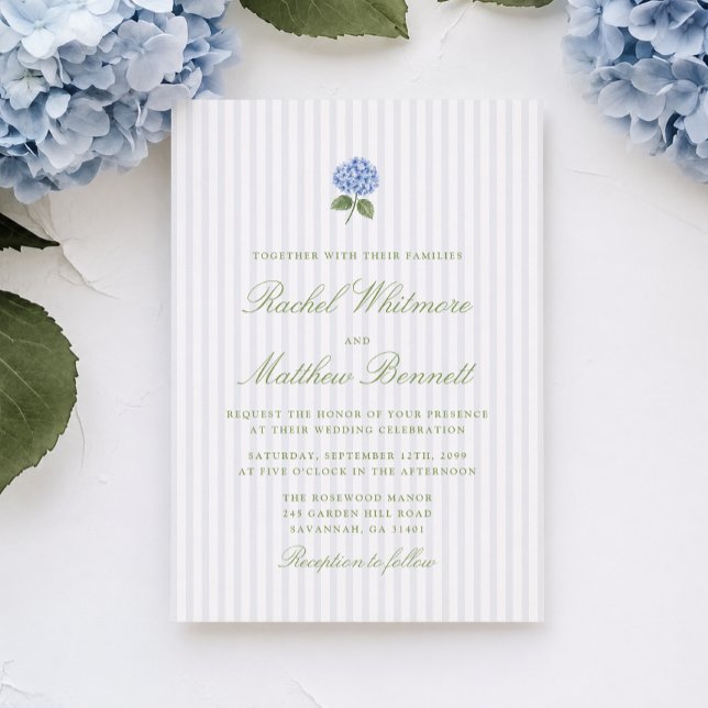 Elegant Hydrangea Bröllopsinbjudan Inbjudningar (Skapare uppladdad)