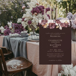 Elegant Hydrangea Burgundy Inga föräldrar Bröllop Inbjudningar