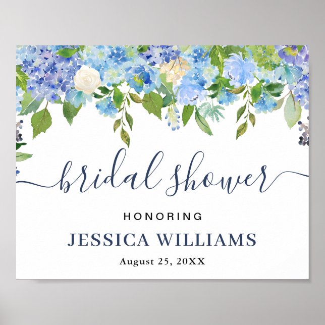 Elegant Hydrangea MÖHIPPA Välkomsttecken Poster (Framsidan)