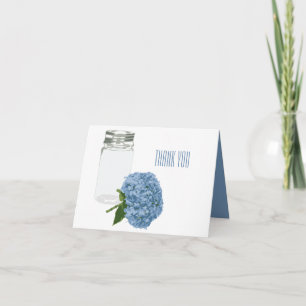 Elegant Hydrangea och Mason Jar Tacksamhetskort Tack Kort