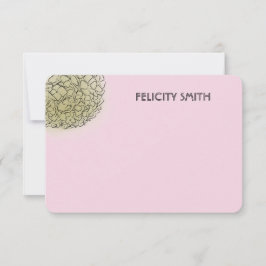Elegant Hydrangea Personlig Stationery Rosa Anteckningskort