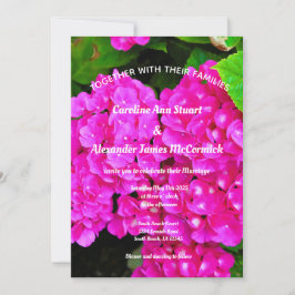 Elegant Hydrangea Rosa Floral Photography Bröllop Inbjudningar