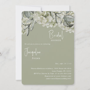 Elegant Hydrangea Rundad Sage Möhippa Inbjudningar