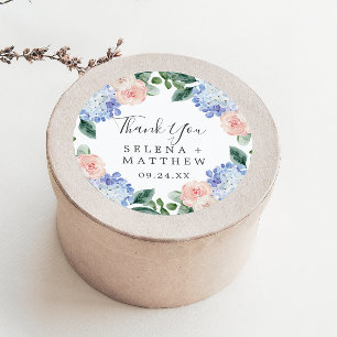 Elegant Hydrangea Tack Wedding Favor Sticker Runt Klistermärke