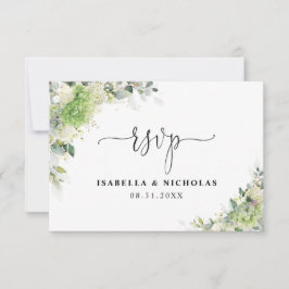 Elegant Hydrangeas Bröllops-RSVP-Kort OSA Kort
