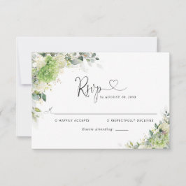 Elegant Hydrangeas Bröllops-Svarskort OSA Kort