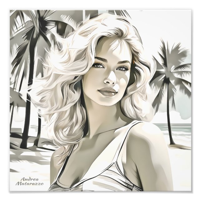 Elegant i Black and White Fototryck (Framsidan)