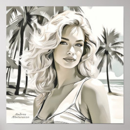 Elegant i Black and White Poster