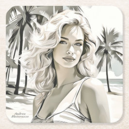 Elegant i Black and White Underlägg Papper Kvadrat