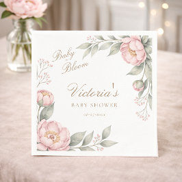 Elegant I Knopp Blommande Flick Baby Shower Fest Pappersservett
