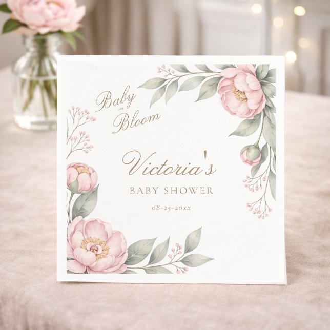 Elegant I Knopp Blommande Flick Baby Shower Fest Pappersservett (Skapare uppladdad)