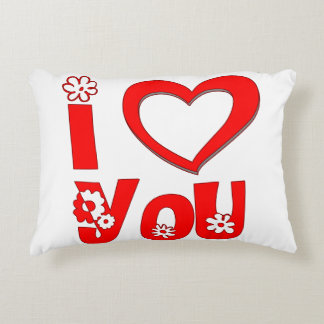 Elegant I Love You Kastkudde | Minimalistisk Röd Prydnadskudde