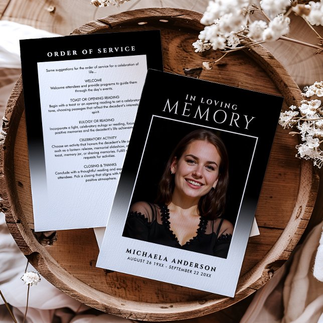 Elegant i Loving Memory Photo Funeral/Memorial Program (Skapare uppladdad)