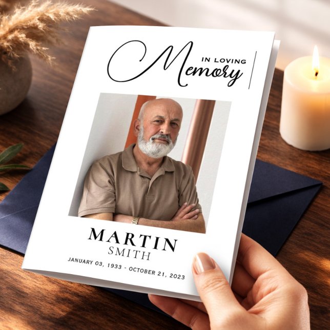 Elegant i Loving Memory Photo Funeral Program (Skapare uppladdad)