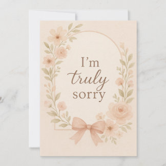 Elegant “I’m Truly Sorry” Flat Card | Watercolor F Tack Kort