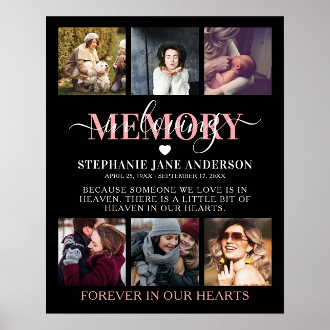 Elegant i minnesanteckning för Loving Memory Photo Poster (Framsidan)