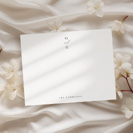 Elegant i monogram med minimal personlig Stationer Anteckningskort