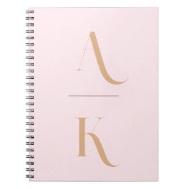 Elegant i monogram rosa anteckningsbok