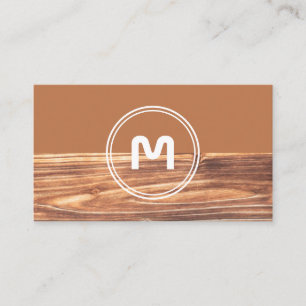 Elegant i monogram trä, två tonfärgade bruna matto visitkort
