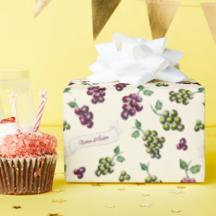 Elegant i personlig, Vin-grafik, unika vattenfärgs Presentpapper