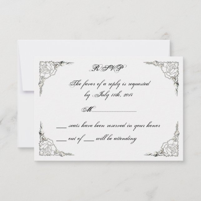 ELEGANT i SLUTGILTIG Cute Classy Ro Silver OSA kor Kort (Framsida)